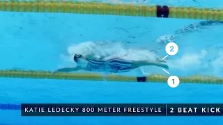 katie ledeckys 2 beat kick analysis 800 meter freestyle wins gold tokyo 2020 olympics