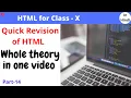 Class 10 Computer Quick Revision of HTML Theory -
