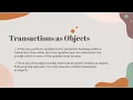 Transactions as Objects in Distributed Object Database Management