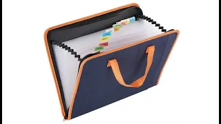 Snail Hawk Fabric Accordion Expanding File Folder with Handle