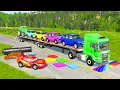Download Lagu Flatbed Truck Mcqueen | Transportation with Truck - Pothole vs Car #58 - BeamNG.Drive
