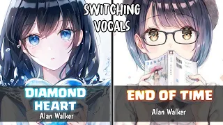 Download 「Nightcore」→ Diamond Heart ✘ End Of Time (Alan Walker) - (Switching Vocals) MP3