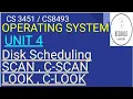 4 1 2 Disk Scheduling SCAN C-SCAN and LOOK C-LOOK in Tamil