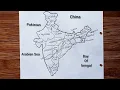 How to draw india map easily easy way to draw india drawing