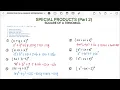 Squaring Trinomials Special Products Part 2