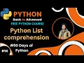 Day-14 60 Days of Python List comprehension in Python