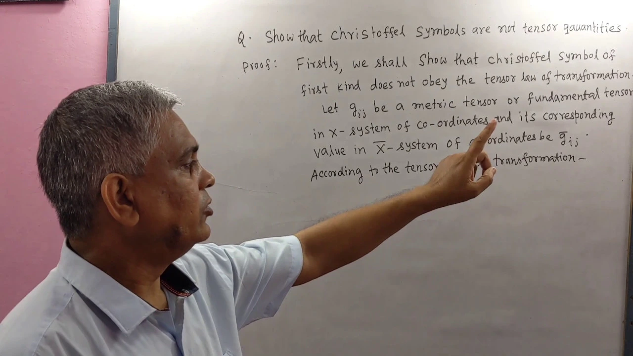 Tensor Analysis, Lec-14(Properties of Christoffel Symbols), by Dr.D.N.Garain, For B.Sc/M.Sc & Engg.