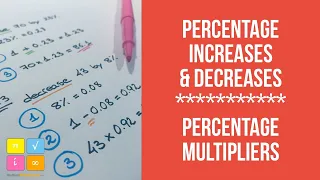 Percentage Increases Decreases - Percentage Multipliers