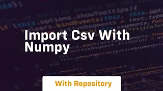 import csv with numpy
