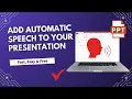 How to Add Automatic Speech TTS in PowerPoint Convert Text to Speech Step-by-Step 2025