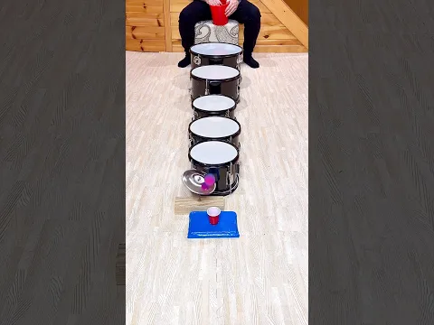 Bouncy Ball Drum Trick Shot Part 2 #trickshots #trickshot