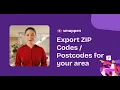 Export ZIP codes Postcodes for your area