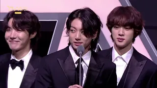 خطاب BTS لفوزهم في جائزة Idol Plus Popularity Award في حفل TMA مترجم للعربية 