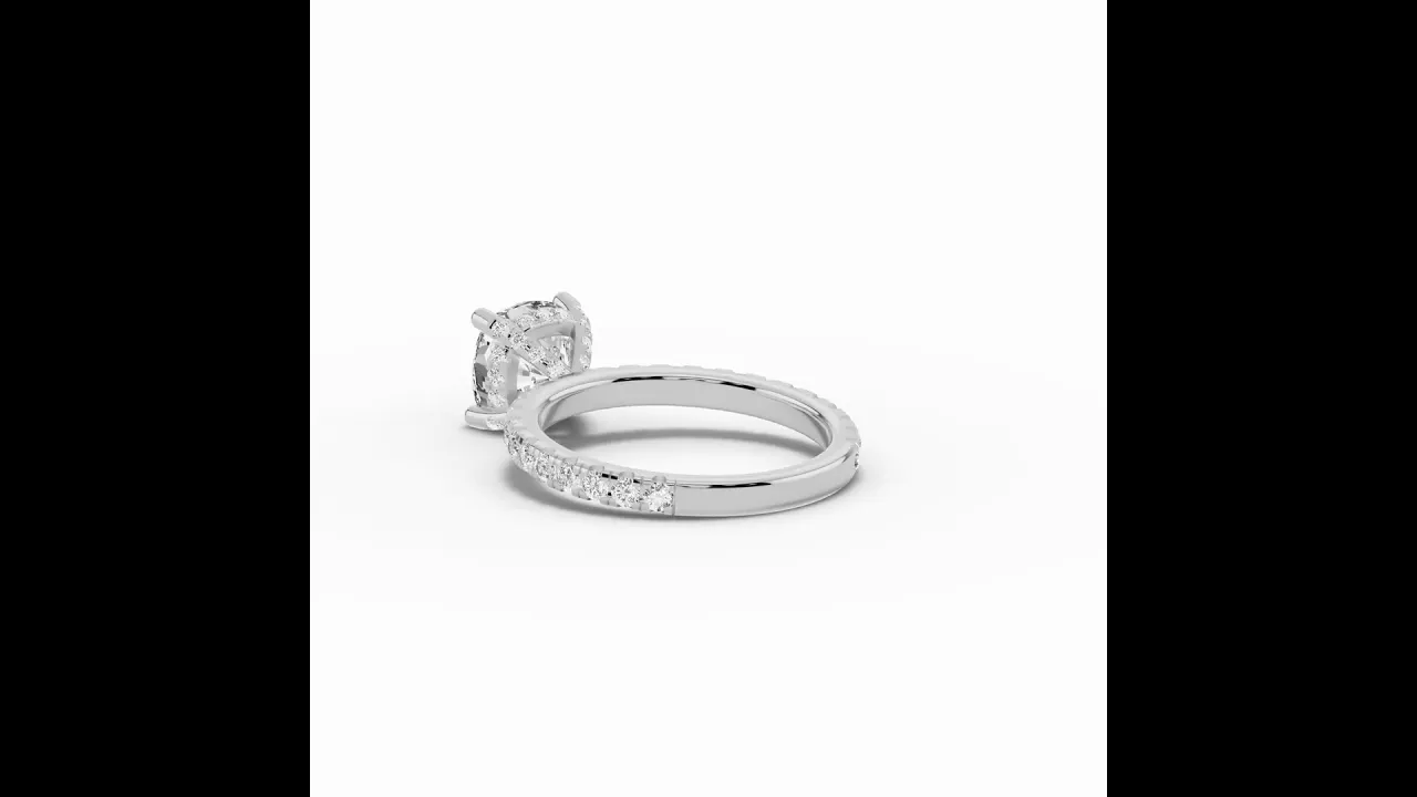 Cushion Coronet Diamond Crown Engagement Ring