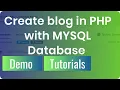 Create a dynamic blog CMS website in PHP with MYSQL database Demo Tutorials SEO friendly