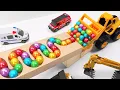 Download Lagu Marble Run Race ☆ HABA Slope \u0026Retro Makita Truck, Excavator, Garbage Truck, Dump Truck,Ambulances#86