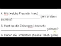 German Grammar Adjective Endings After DER Words Practice