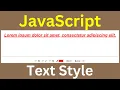 JavaScript Create Text Styling Controls with HTML CSS And JS - Change Font Name Size Color Style