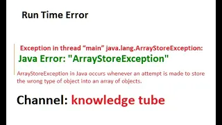 ArrayStoreException Error in java
