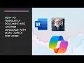 Translate a document in an other language with Copilot is not so intuitive