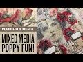 Download Lagu MIXED MEDIA COVER WITH POPPIES: artful play with stencils, paste \u0026 embossing [POPPY FIELD AVENUE]
