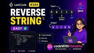 LeetCode 344 Reverse String Java Solution Easy Explanation CodeWithVishakha