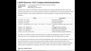 Exercise 10 21 ComparableCalendarDate Java Tutorial Practice-It