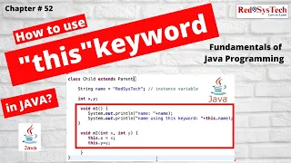 this Keyword vs Normal Variable in Java Java Programming Basics Hands on Practice Red9SysTech