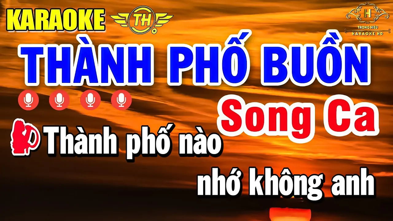Thành Phố Buồn Karaoke Song Ca Nhạc Sống Âm Thanh Quá Hay | Trọng Hiếu