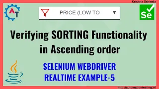 Verify Sort Functionality in Selenium Java Ascending Order Krishna Sakinala Real Time Example5