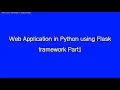 Web Application in Python using Flask framework Part1