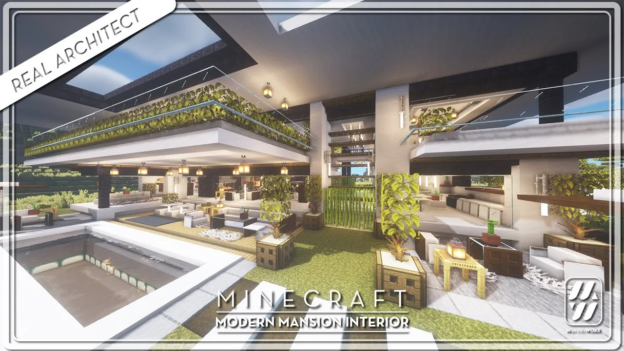 Minecraft: How to Build a Modern Interior Tutorial | Mansion