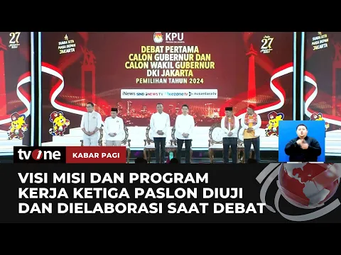 Visi Misi 3 Paslon di Debat Perdana Pilkada Jakarta 2024