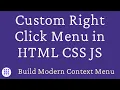 Custom Right Click Menu in HTML CSS JS