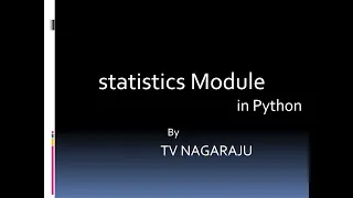 35 statistics module and its functions with examples-- Python programming