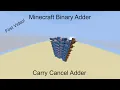 Minecraft Redstone Binary Adder Carry Cancel Adder Tutorial