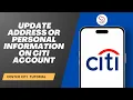 How to Update Address or Personal Information on Citi Account