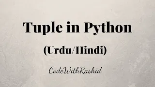 Tuple Python Tutorials in