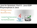 Java for Selenium Part13 What is Polymorphism In Java
