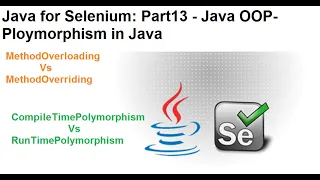Java for Selenium Part13 What is Polymorphism In Java