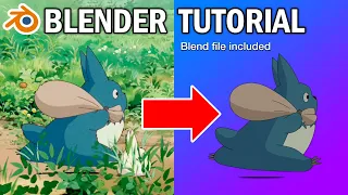 Grease Pencil Beginner Tutorial | Animate Running Totoro | Blender 4.5 LTS