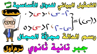 التمثيل البيانى للدوال الأساسية ورسم الدالة مجزأة المجال جبر للصف الثاني الثانوى ترم اول حصة 4 