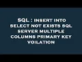 SQL insert into select not exists sql server multiple columns primary key voilation