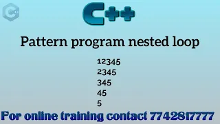 Pattern program using nested loop in c in hindi