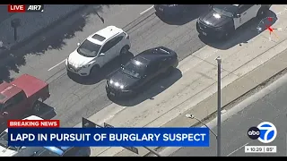 FULL CHASE Police chase burglary suspect on 101 North in the Encino area
