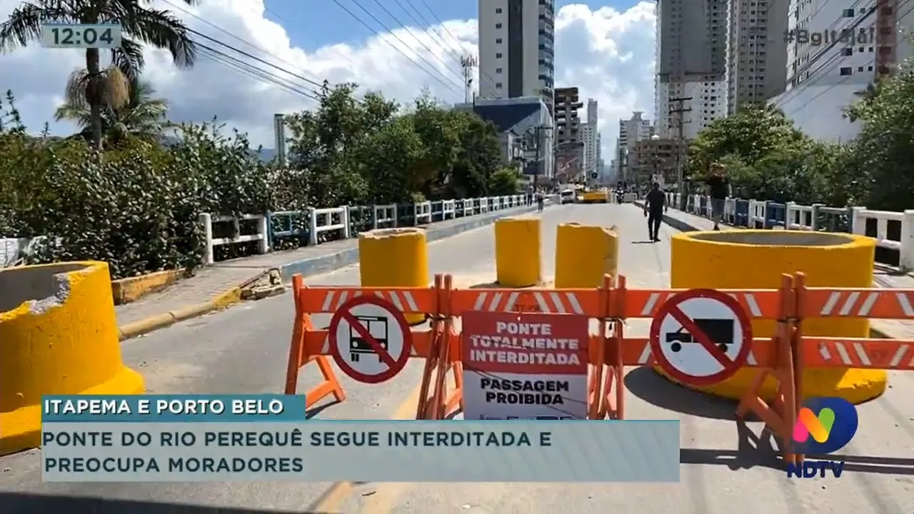 Ponte entre Itapema e Porto Belo segue interditada e preocupa moradores