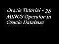 MINUS Operator in Oracle Database