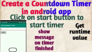 How to create a Countdown Timer in Android app Simple Countdown Timer in Android