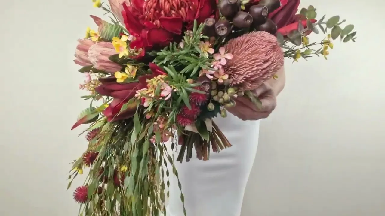 Killara Silk Native Cascading Bridal Bouquet.