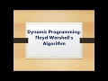Dynamic Programming Floyd-Warshall s Algorithm Bangla